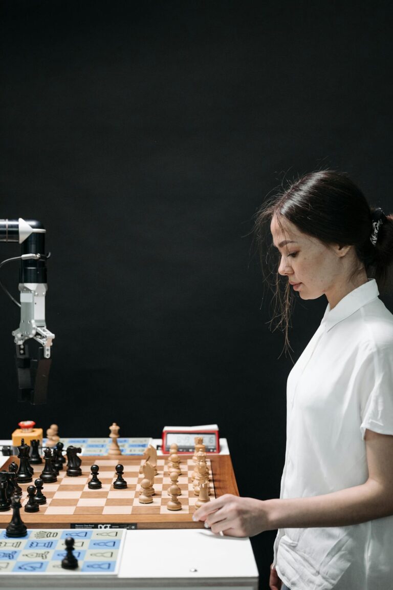 A Woman Playing Chess